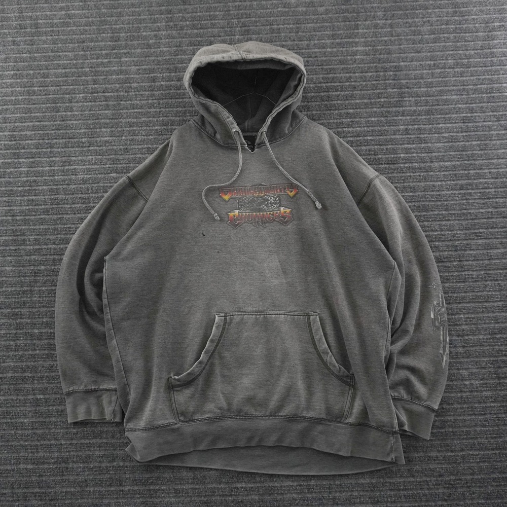 Vintage Orange County Choppers Hoodie XL Gray Faded Distressed Biker Graphic